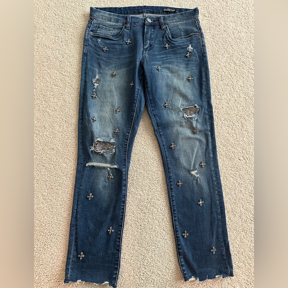 BlankNYC Charm School Crop Girlfriend Jeans